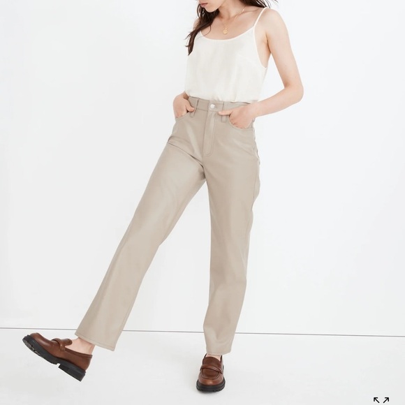 Madewell The Perfect Vintage Straight Jean: Faux Leather Edition 27 NWT - Picture 9 of 9